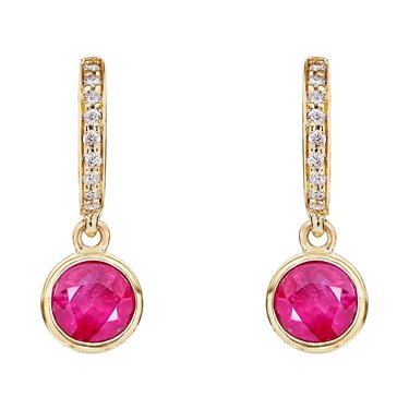 Twa huggie Earrings - Ruby & Diamond.jpg