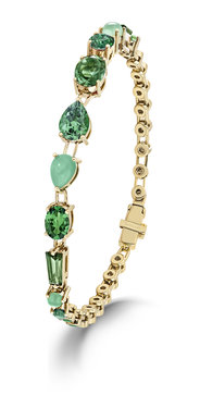 Garrard Blaze green sapphire, green tourmaline, tsavorite and chrysoprase bracelet in 18ct yellow gold copy.jpg