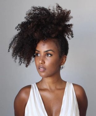 تسريحة Messy High Afro Puff with Highlights.jpg