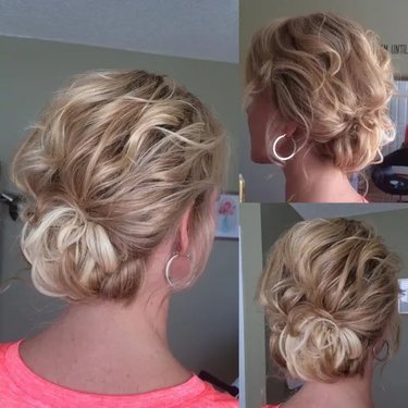 تسريحة Curly Low Bun for Short Hair.jpg