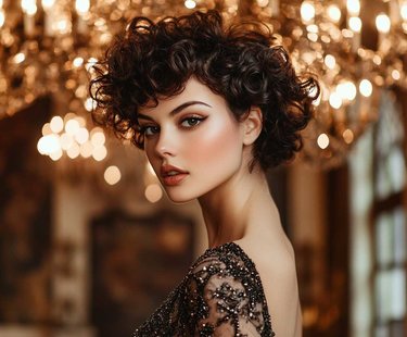 تسريحة Curly Hair with a Side Part.jpg