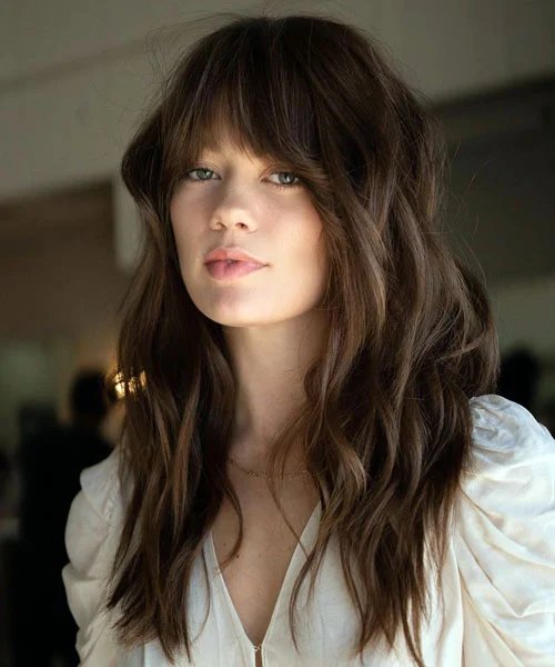 تسريحة Long Layered Hair with Bangs.jpg