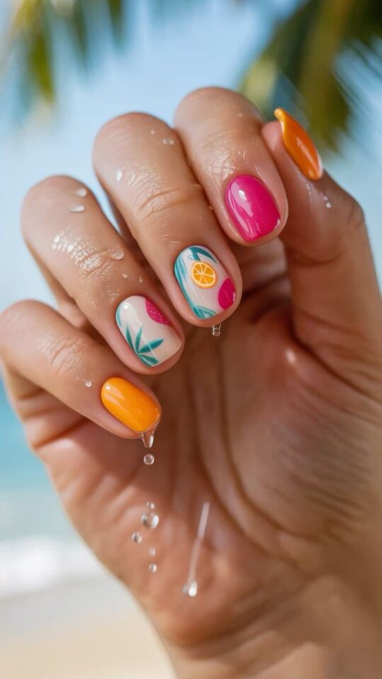 صيحة الأظافر المزينة برسومات الفواكه مثالية لصيف 2025