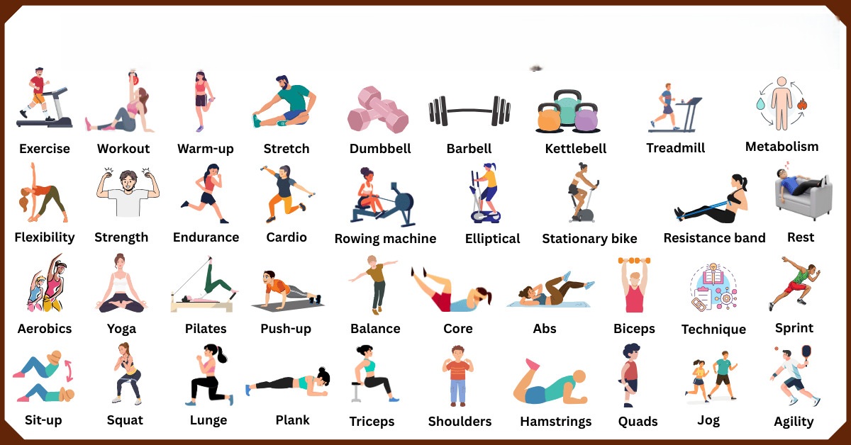 اسماء بعض التمارين الرياضية