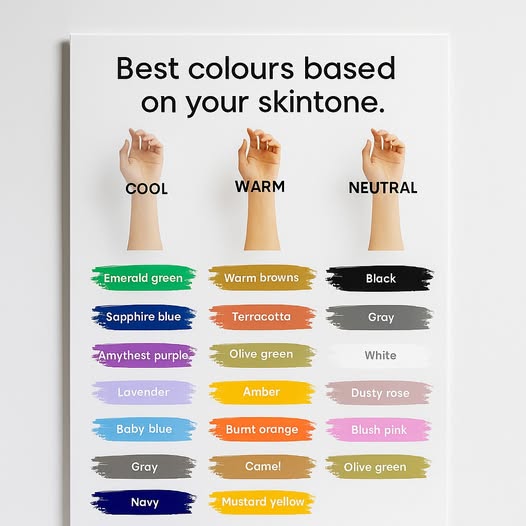 أفضل لون بناءً على لون بشرتك